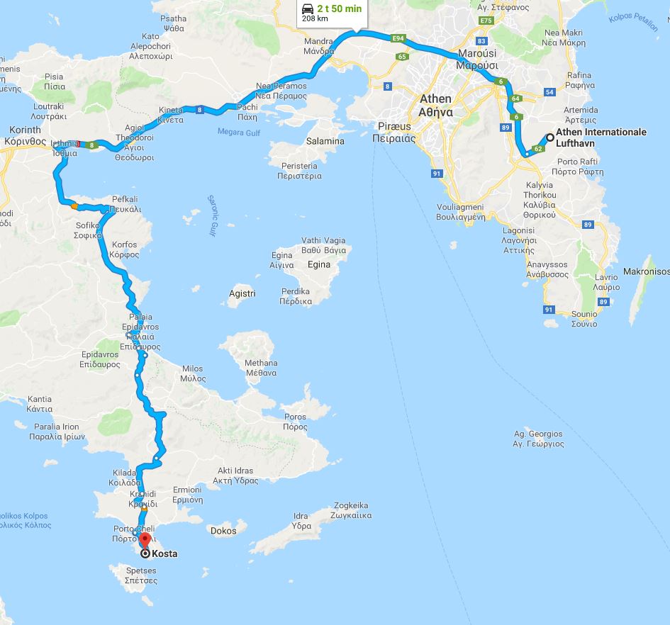 Taxi Athens airport-Kosta